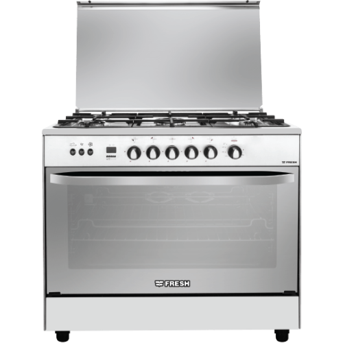 Fresh Hummer 90 60 Gas Cooker  Silver Full Safty Digital Stainless