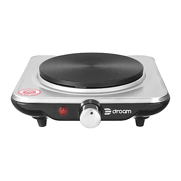 Dream DR 10201 Electric Hob, 1 Burner, 1000 Watt   Silver Black