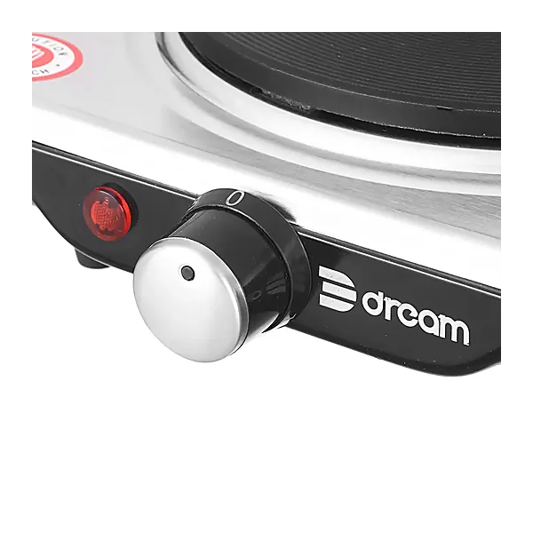 Dream DR 10201 Electric Hob, 1 Burner, 1000 Watt   Silver Black