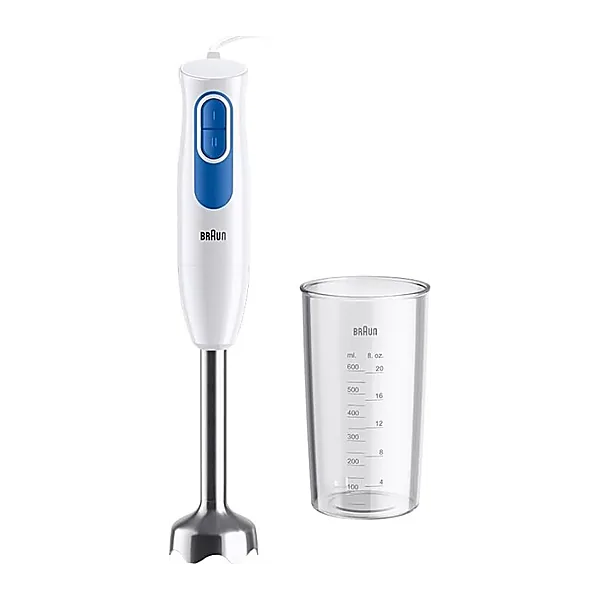 Braun MultiQuick Hand Blender with Easy 2 Speed Control and 600ml BPA Free Beaker – MQ20001MWH