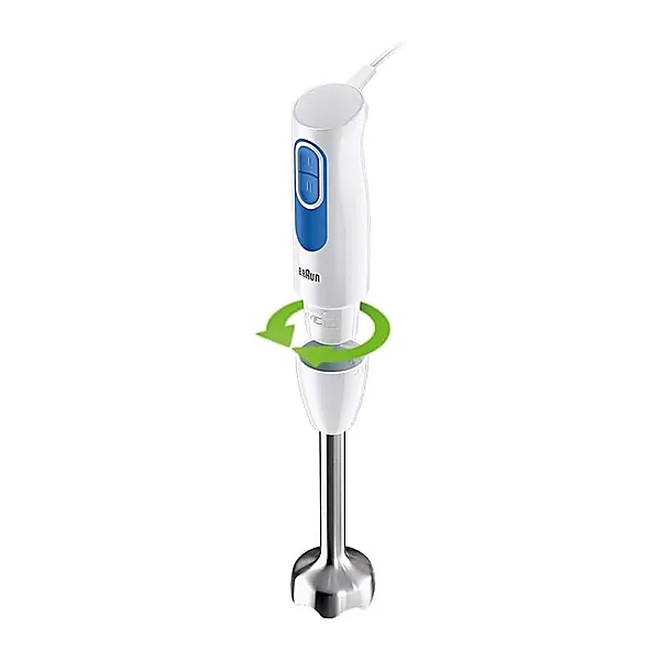 Braun MultiQuick 2 MQ20236MWH hand blender with EasyTwist system, mixer for sauces and smoothies, 2 speeds, chopper with 500 ml and whisk, 600 W, white
