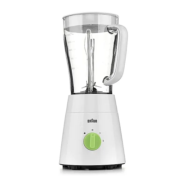 Braun JB0115WH Blender 2 in 1, 500W, 1.75L, 2 Speeds, Pulse Function, 4 Blades System, White Green
