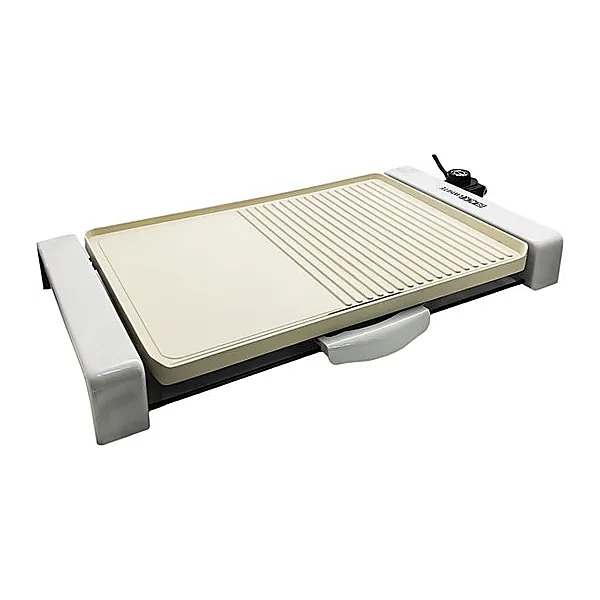 Black&White Electric Grill, 2 in 1 Grill and Griddle, 47 31 cm Cooking Surface, 2300W, Non stick Coating